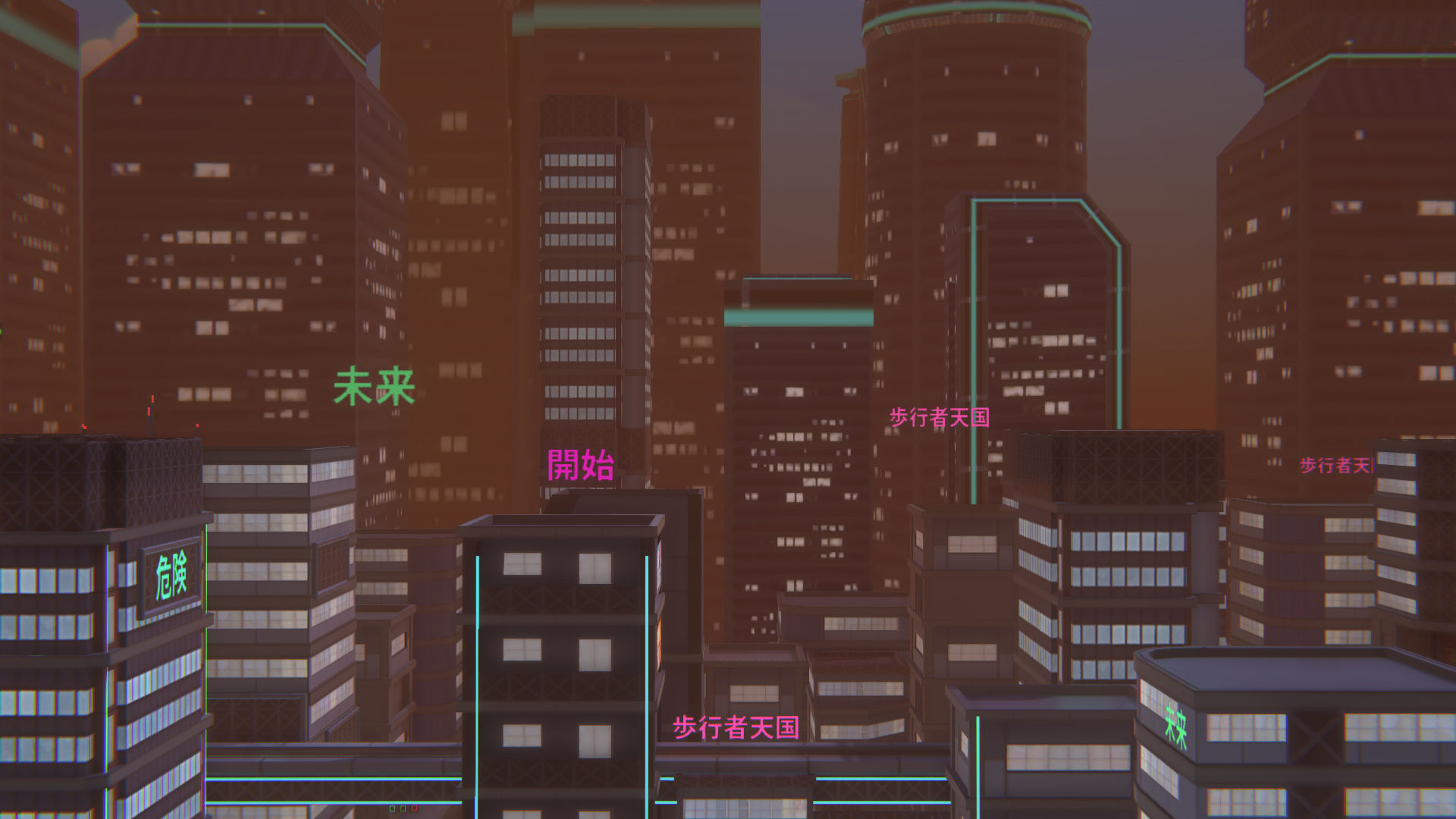 Future mobile city Low-poly 3D model_1