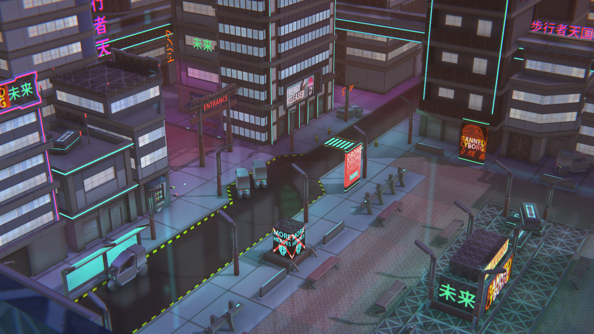Future mobile city Low-poly 3D model_15