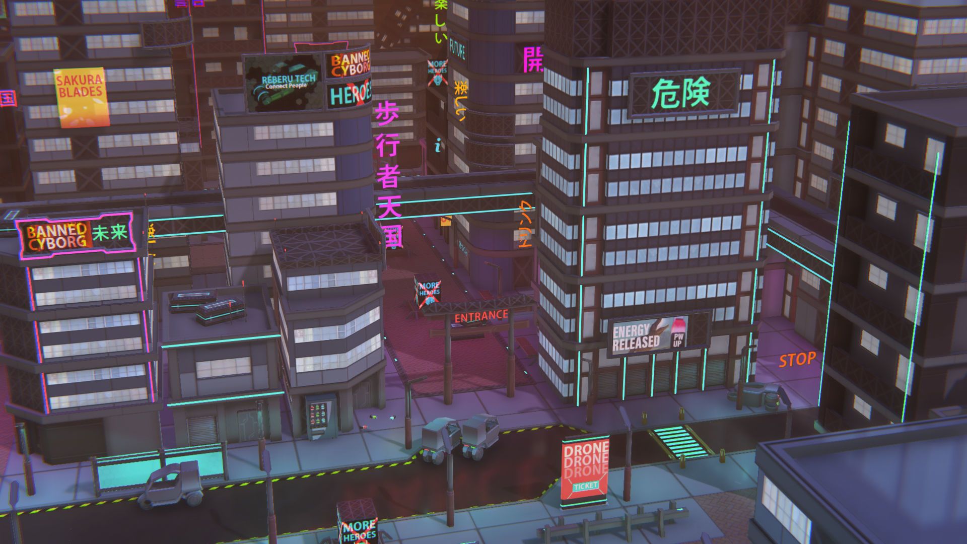 Future mobile city Low-poly 3D model_16