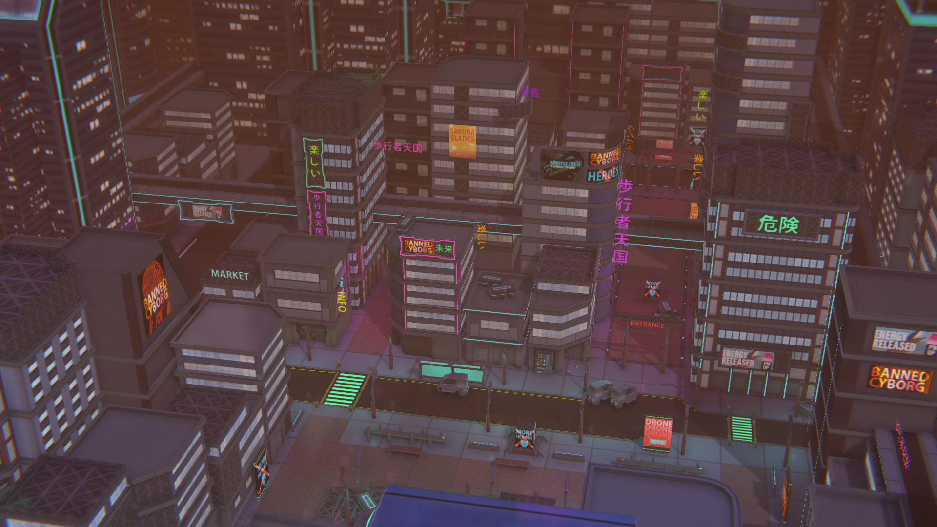 Future mobile city Low-poly 3D model_14