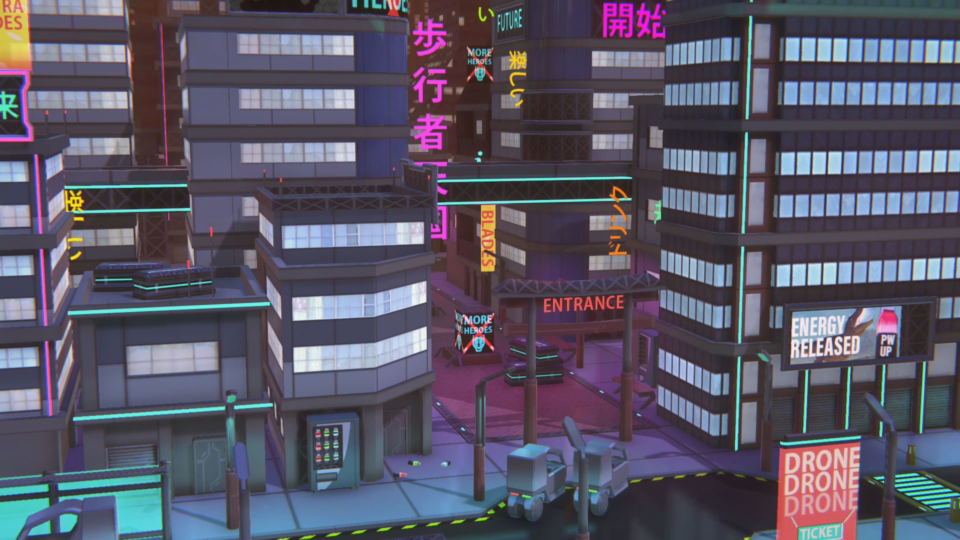Future mobile city Low-poly 3D model_10