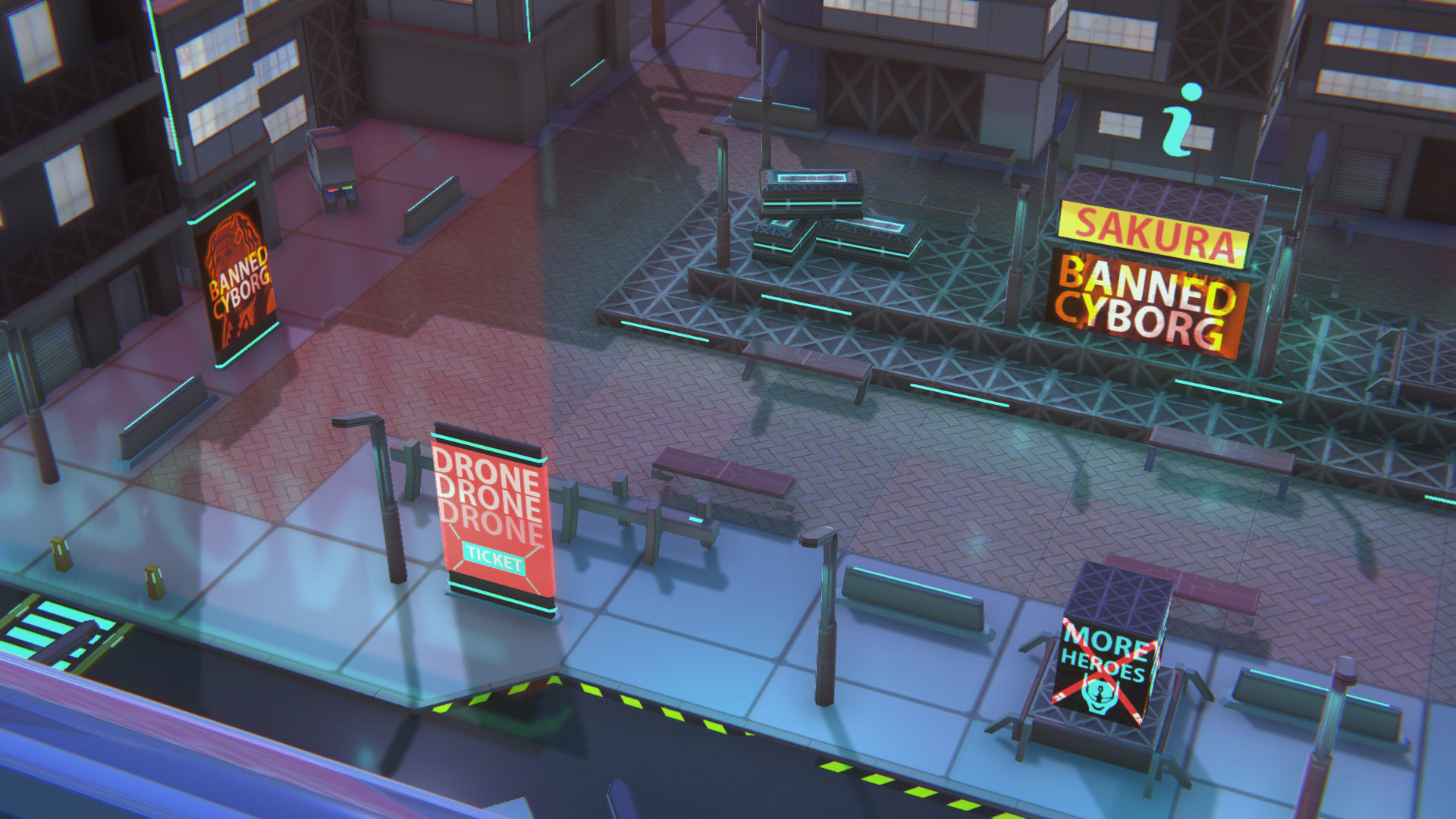 Future mobile city Low-poly 3D model_5
