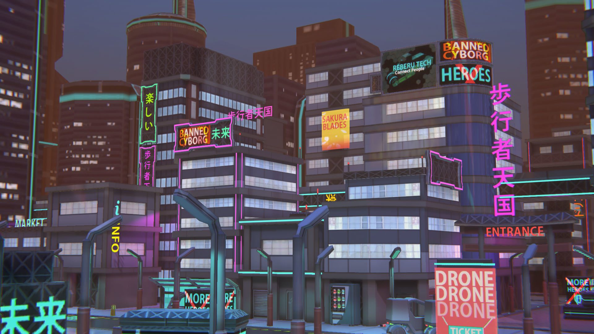 Future mobile city Low-poly 3D model_11