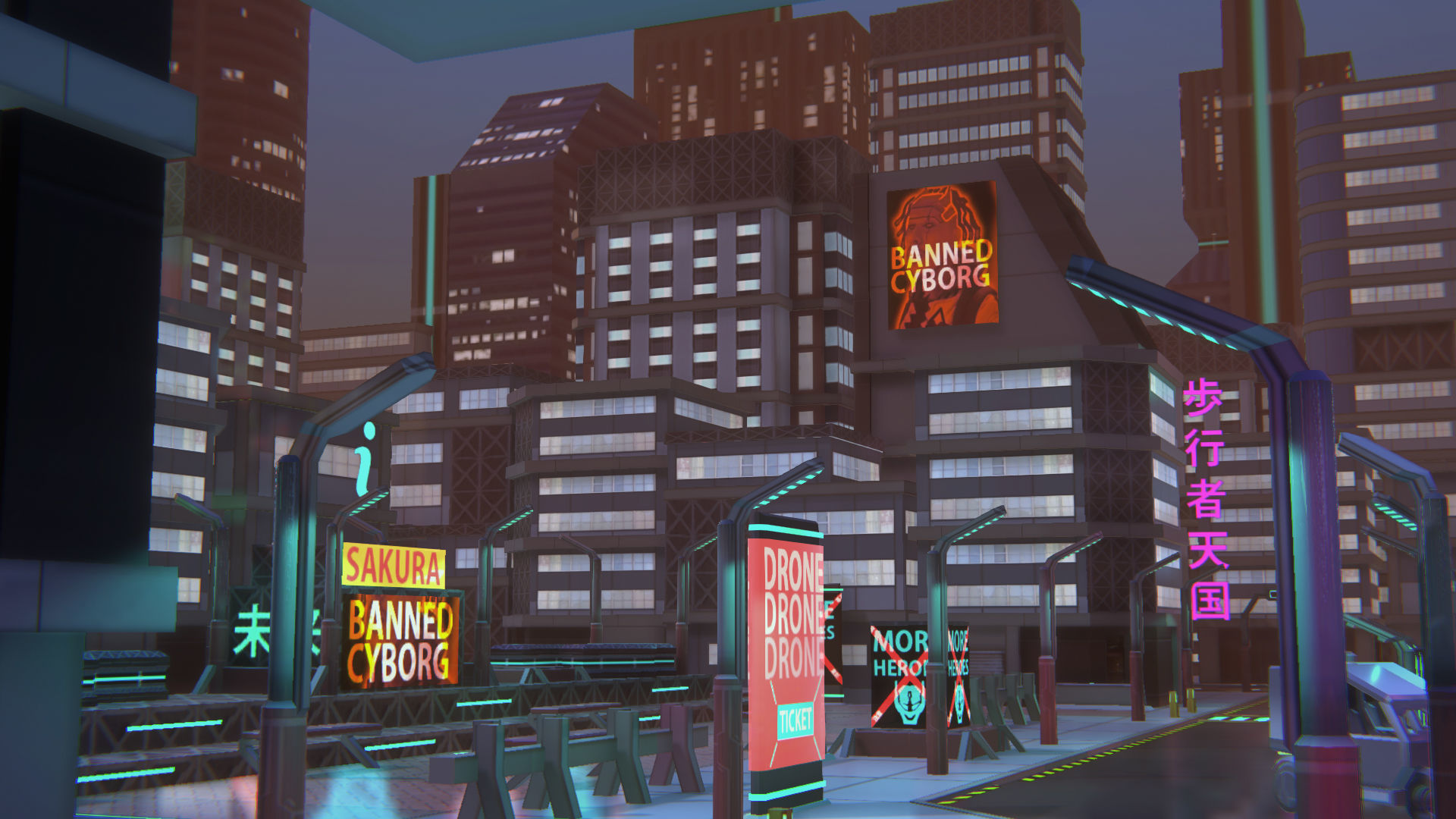 Future mobile city Low-poly 3D model_19