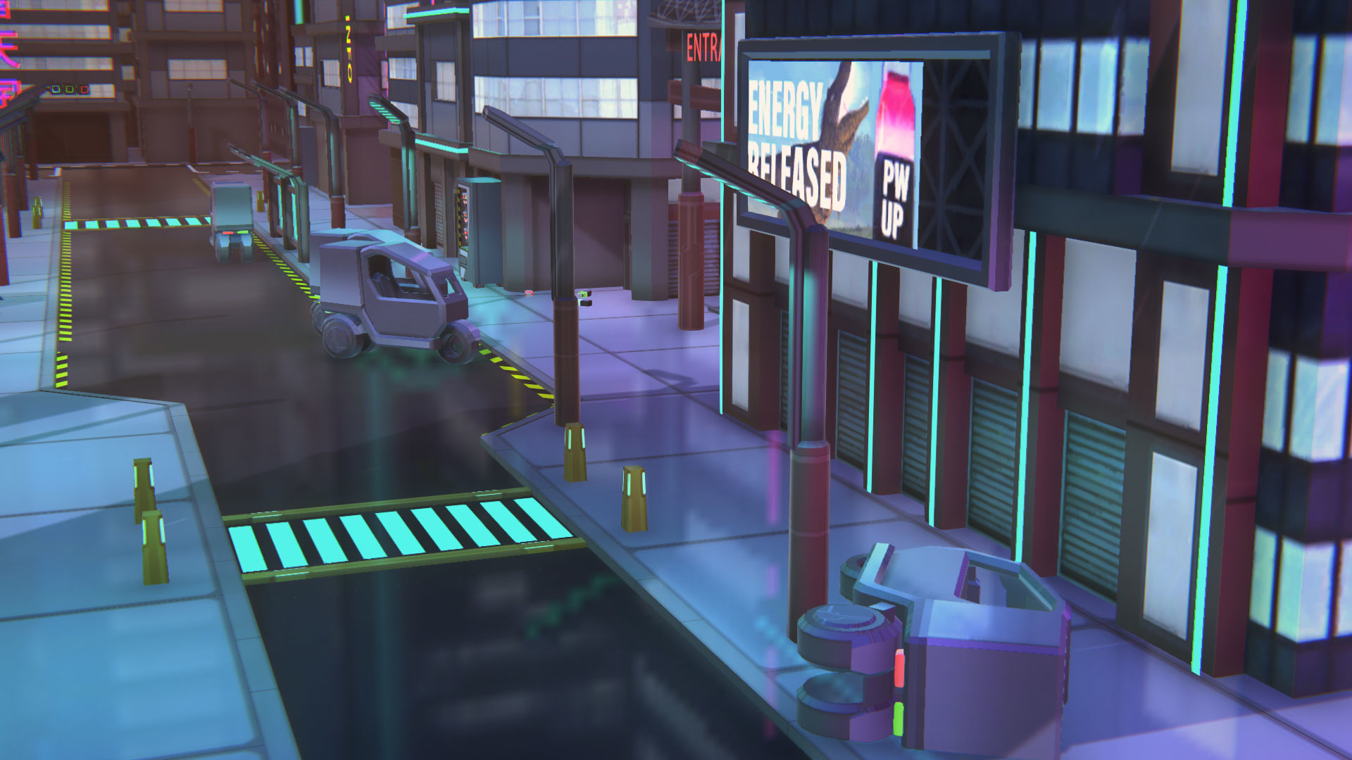 Future mobile city Low-poly 3D model_7