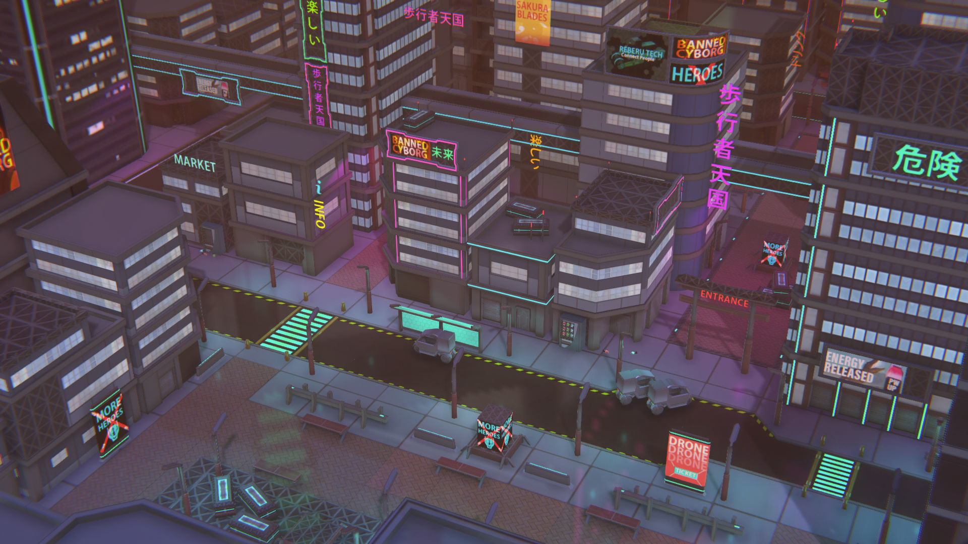 Future mobile city Low-poly 3D model_13