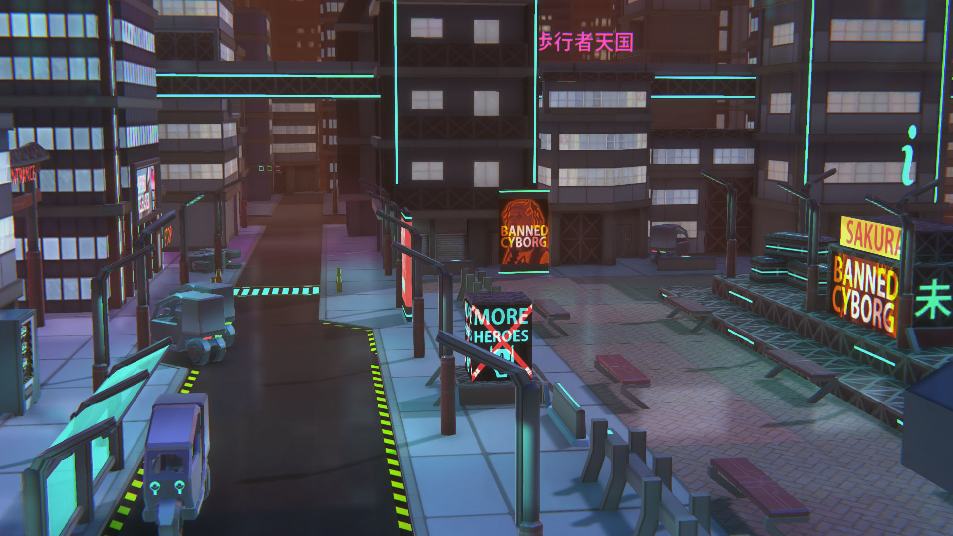 Future mobile city Low-poly 3D model_21