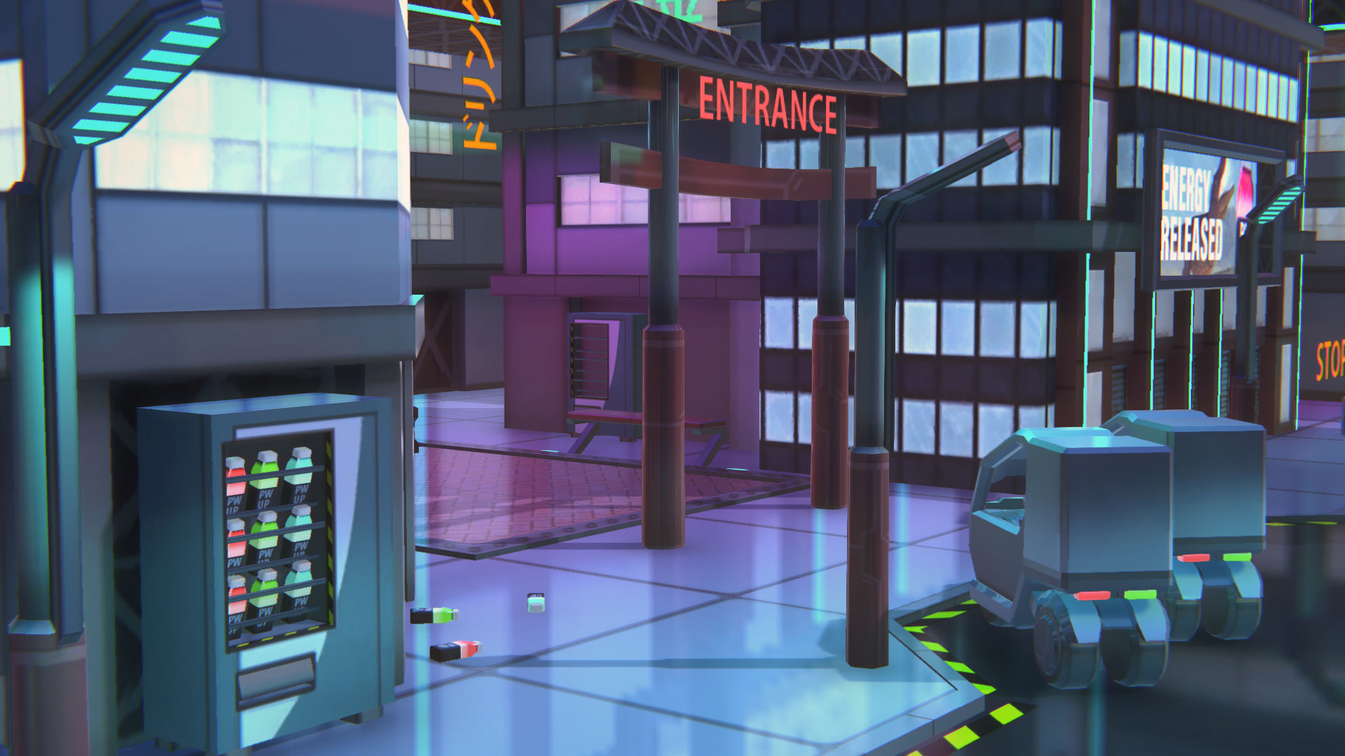 Future mobile city Low-poly 3D model_12