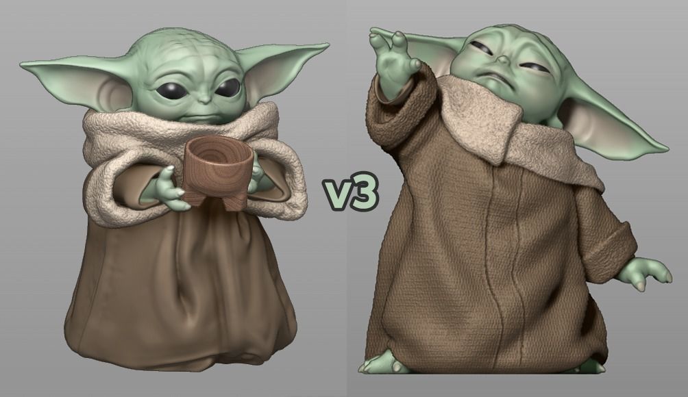 GROGU - Baby Yoda Using The Force - With Cup - PACK 3D print model_0