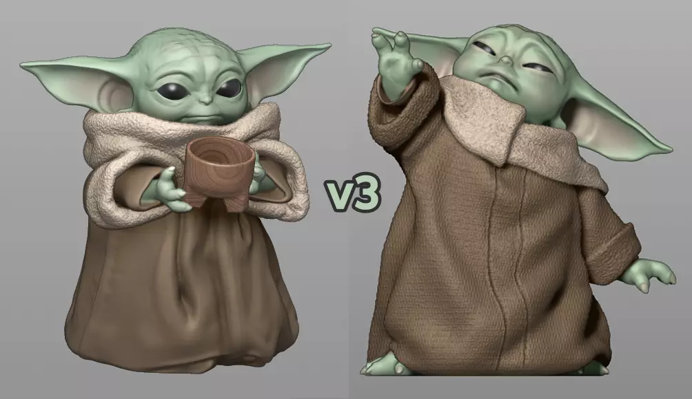 GROGU - Baby Yoda Using The Force - With Cup - PACK 3D print model_0