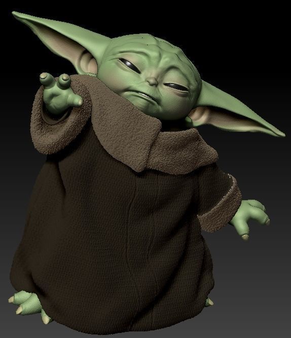 GROGU - Baby Yoda Using The Force - With Cup - PACK 3D print model_24