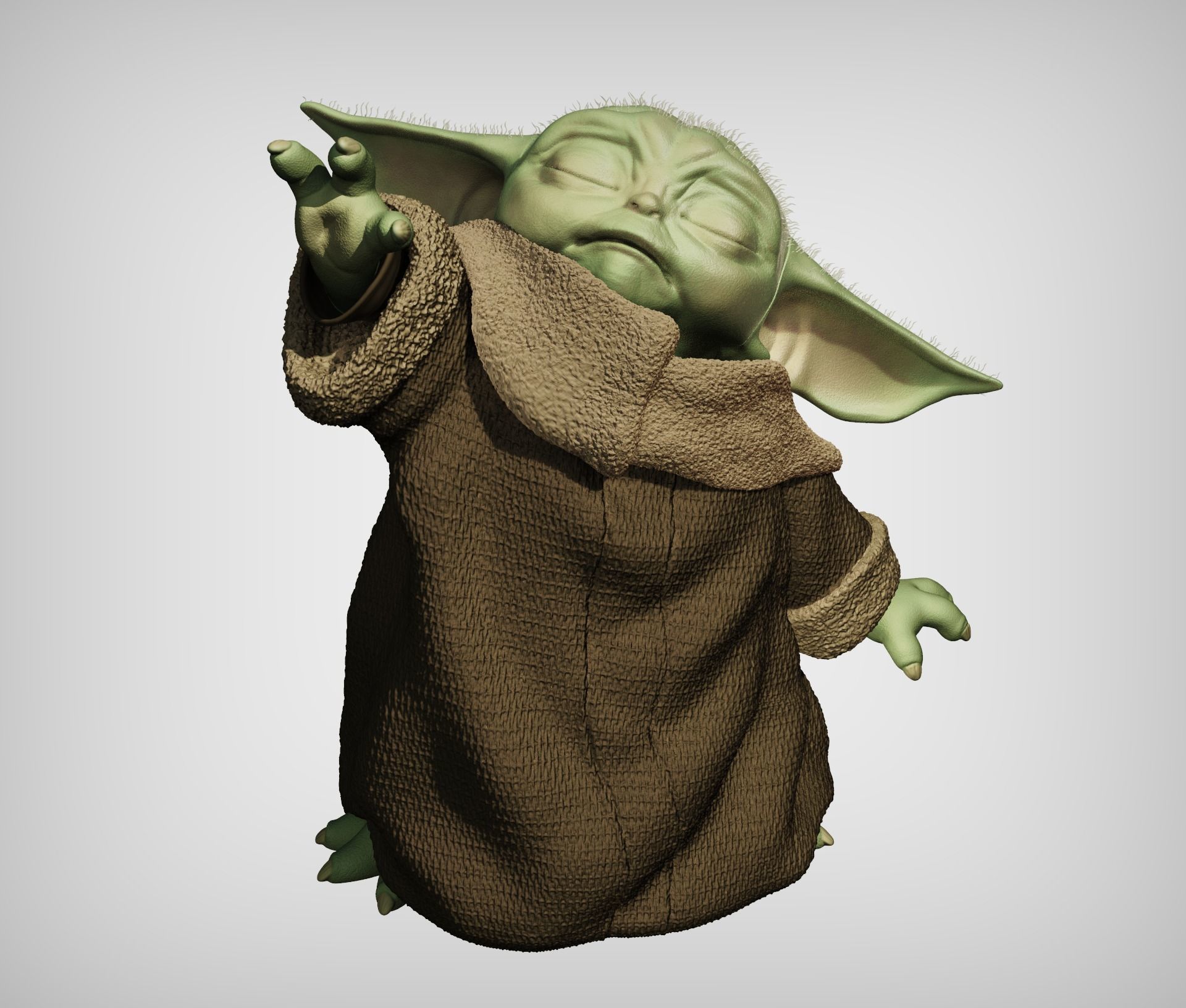 GROGU - Baby Yoda Using The Force - With Cup - PACK 3D print model_27