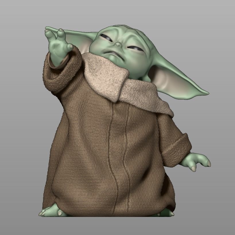 GROGU - Baby Yoda Using The Force - With Cup - PACK 3D print model_4