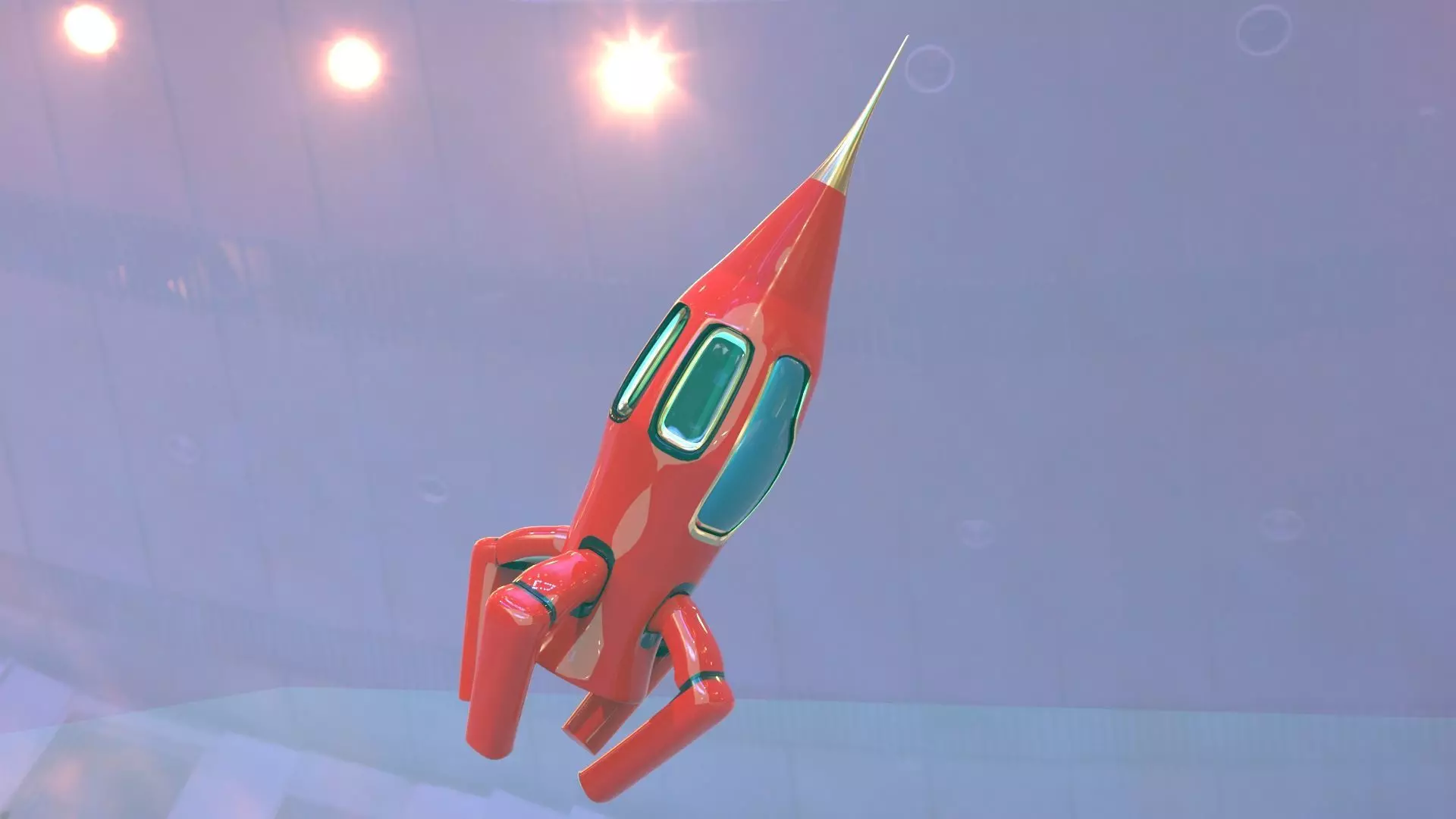 ROCKET flying in sky 3D model