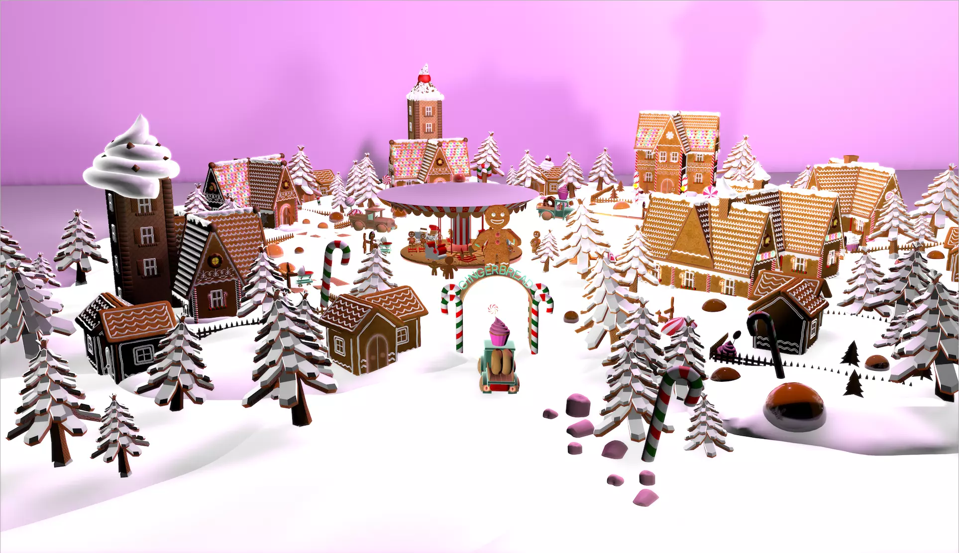 Gingerbread Village V2 3D model