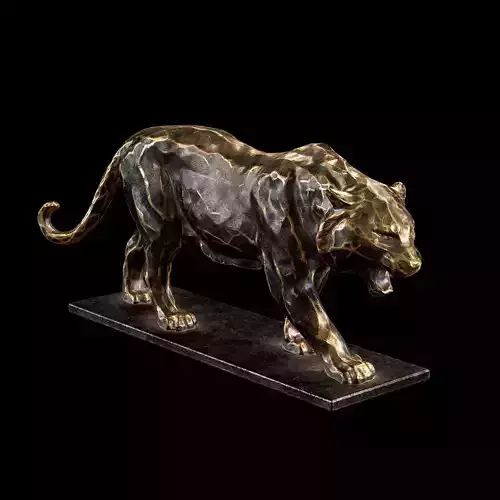 Tiger statuette PBR lowpoly Low-poly 3D model