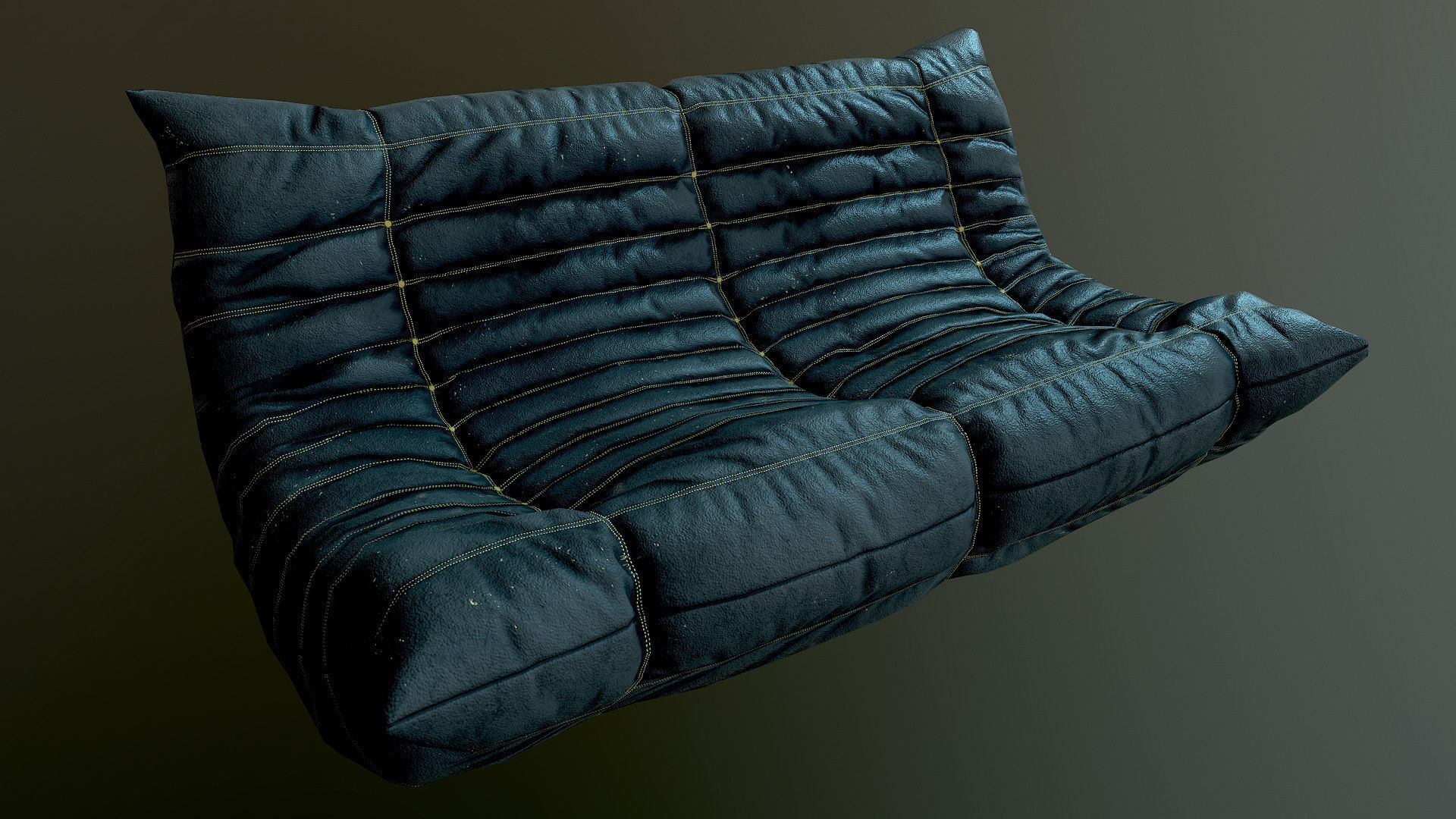 Sofa h leather Low-poly 3D model_4
