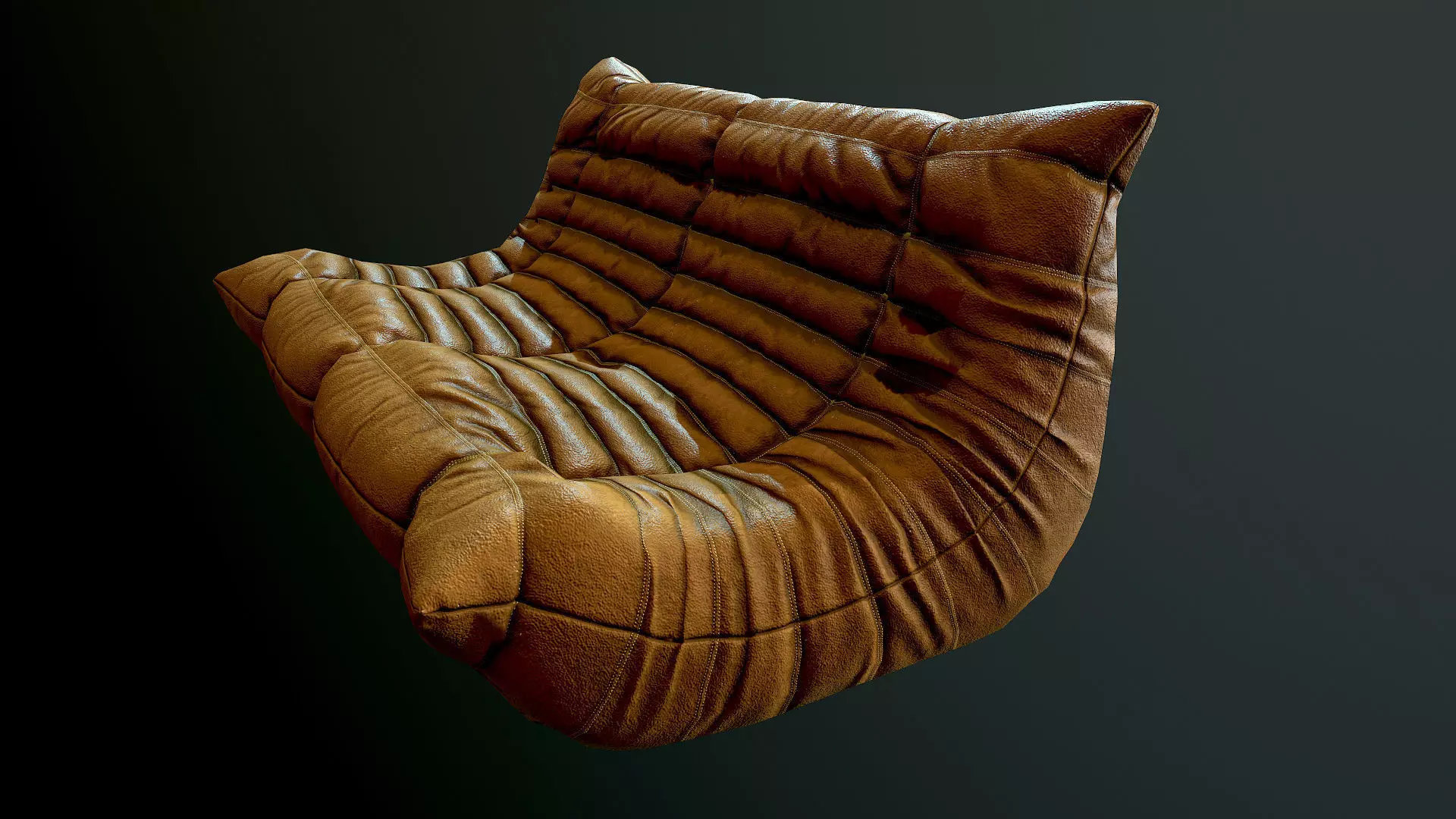 Sofa h leather Low-poly 3D model_0