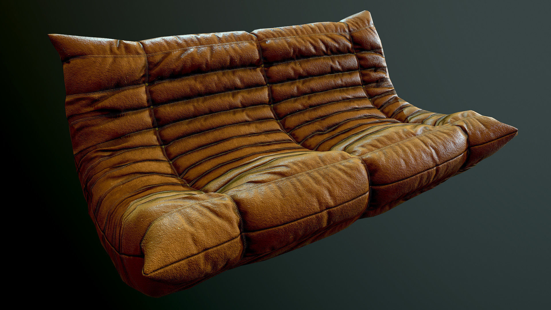 Sofa h leather Low-poly 3D model_2