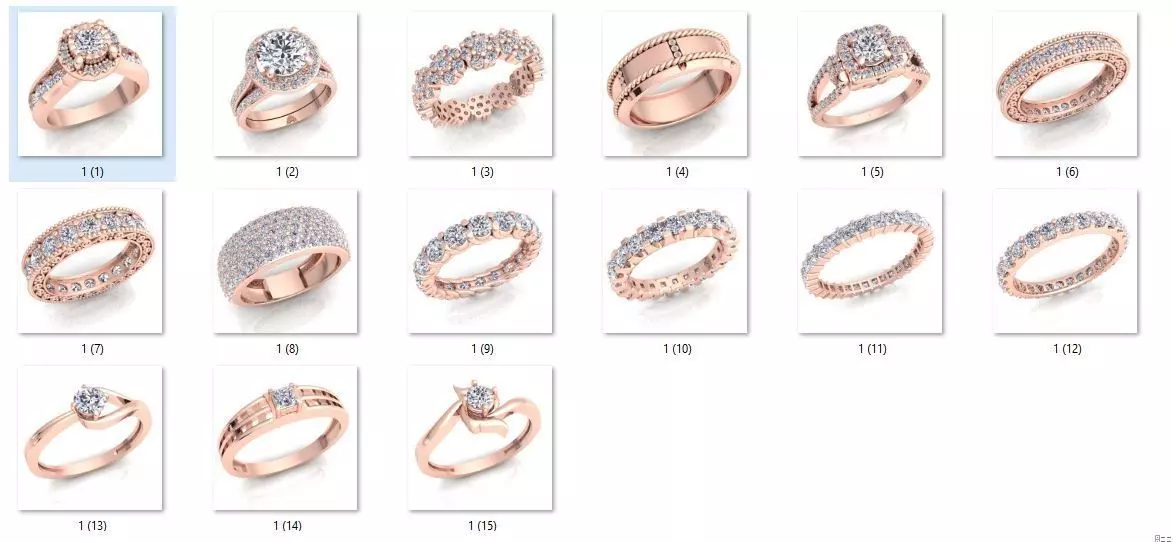 15 Vintage Woman Ring 3D print model