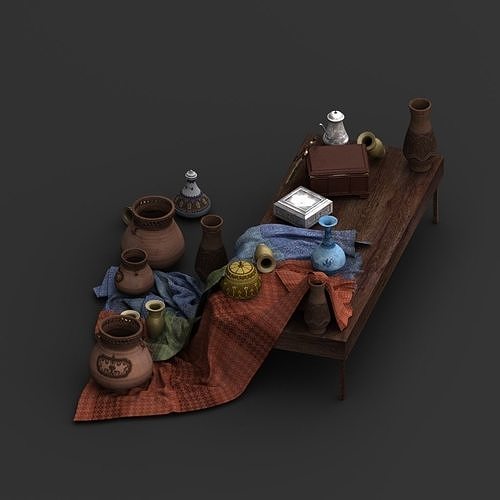 Market Table 3D model 2