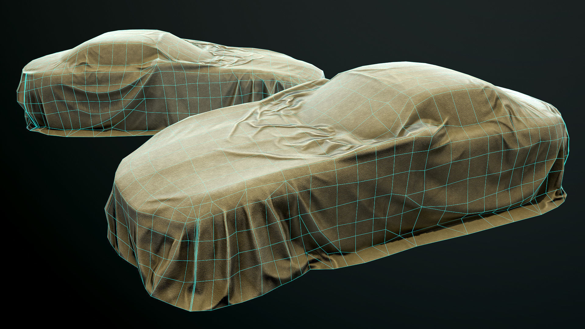 Car Cover c Low-poly 3D model_1