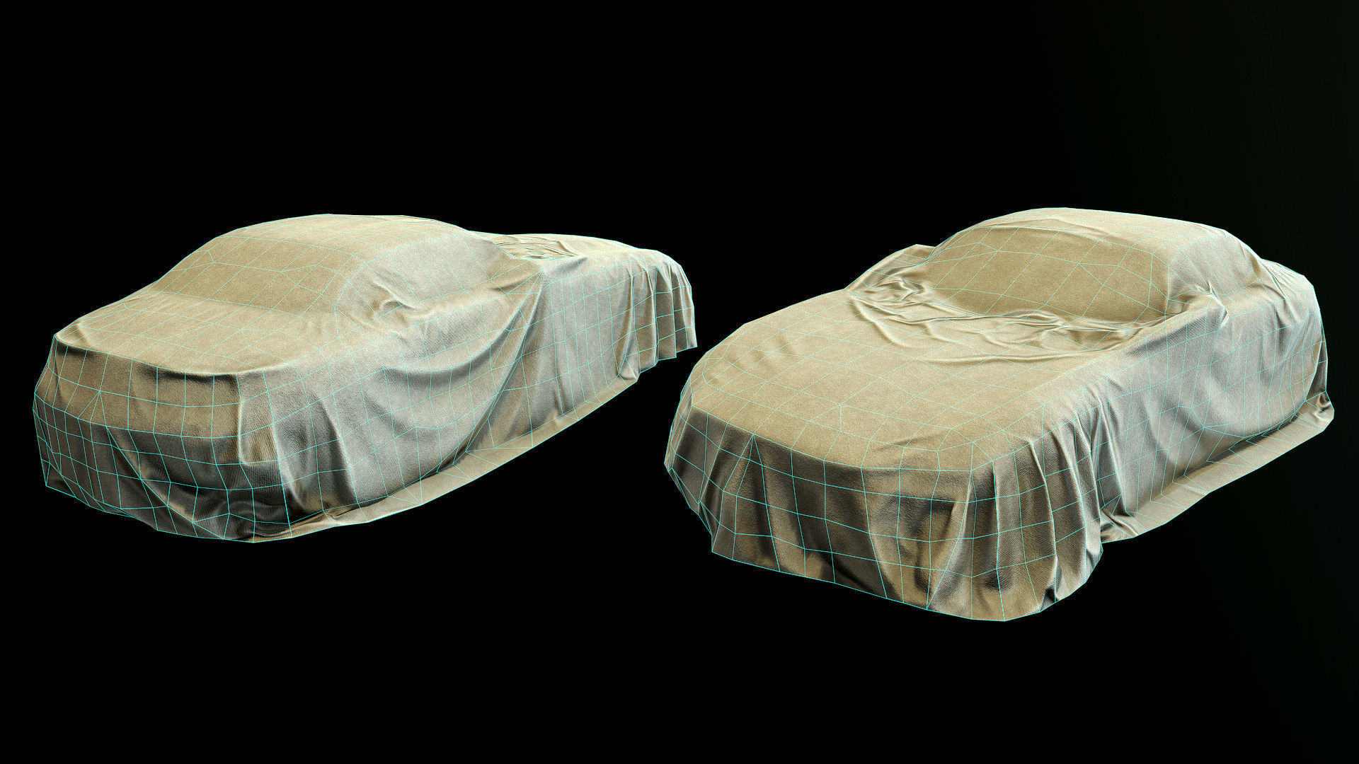 Car Cover c Low-poly 3D model_3