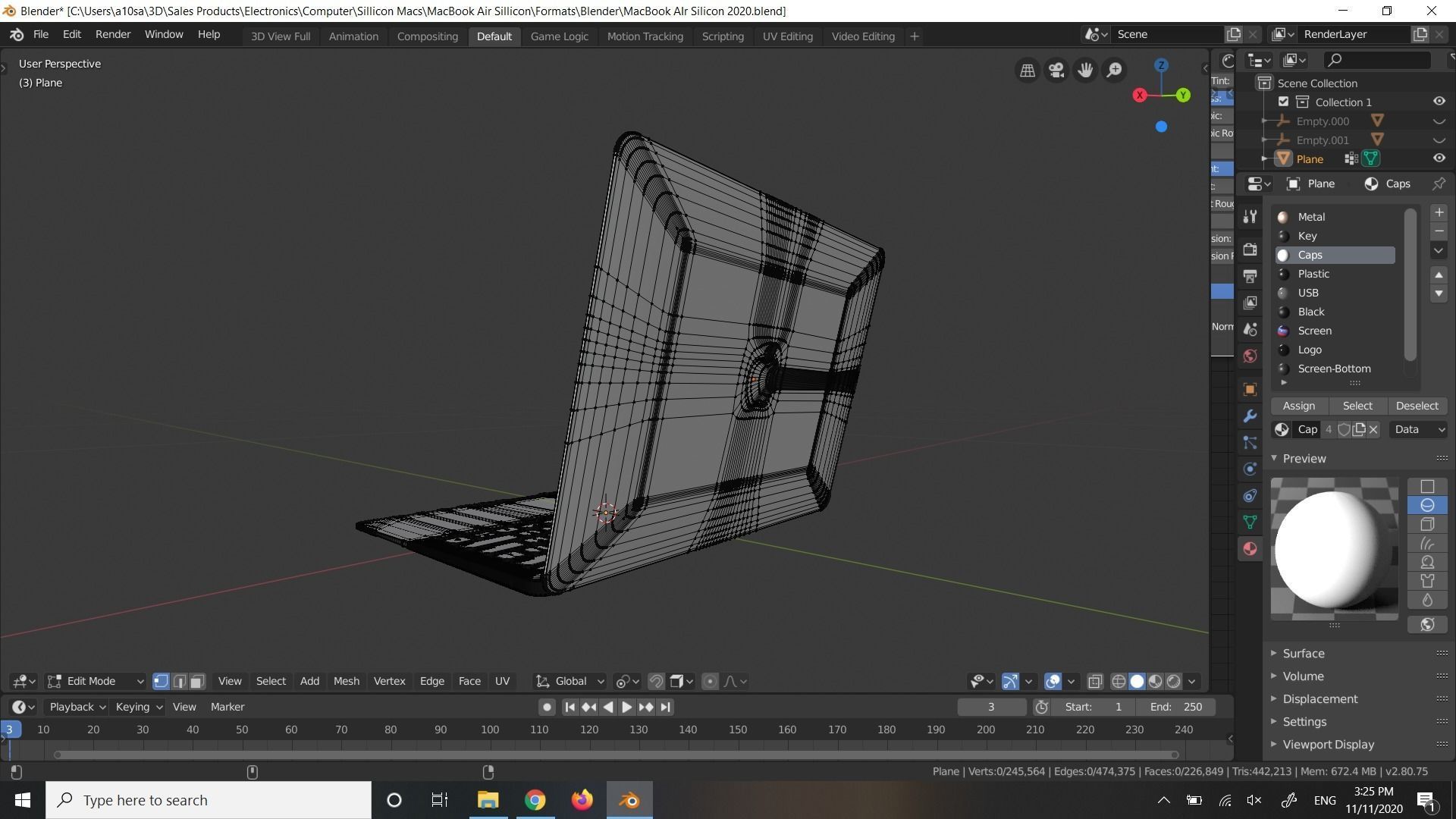 Apple Silicon MacBook Air In All Official Colors 3D model_6