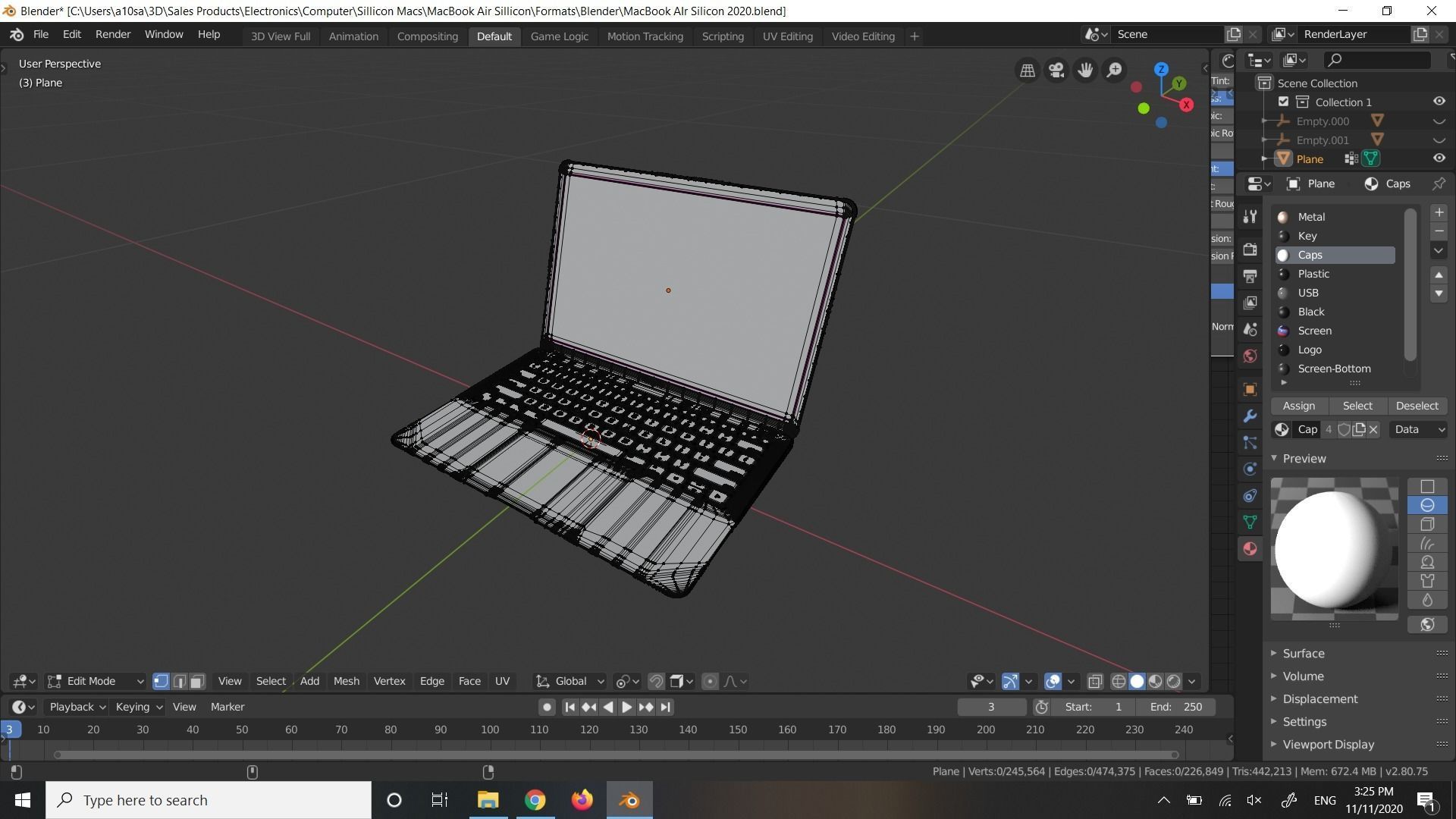 Apple Silicon MacBook Air In All Official Colors 3D model_5