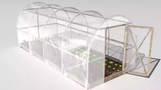 Plastic greenhouse Low-poly 3D model