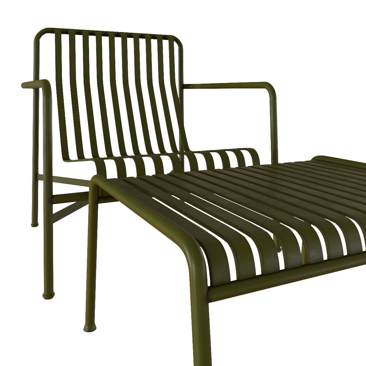 Hay Palissade Lounge Chair High with table 3D model_1