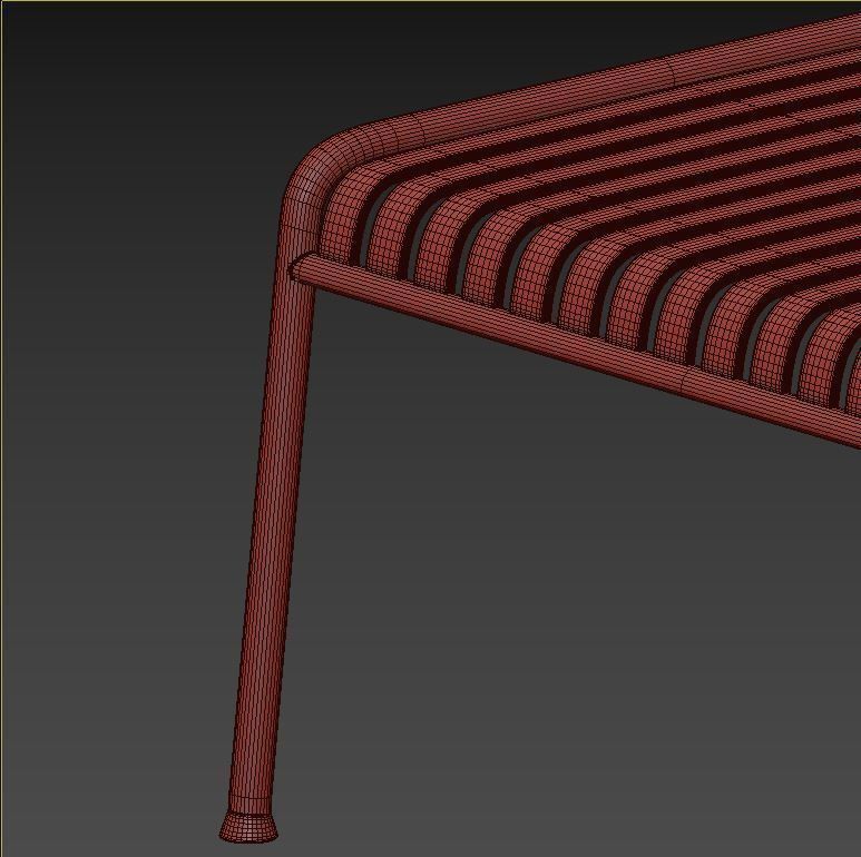 Hay Palissade Lounge Chair High with table 3D model_4