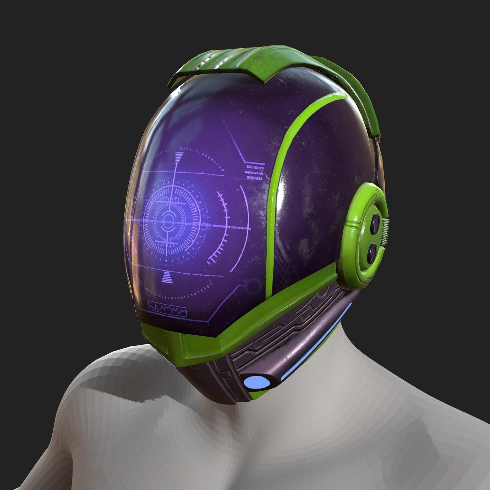 Helmet scifi fantasy armor develop fantasy combat military  Low-poly 3D model_2