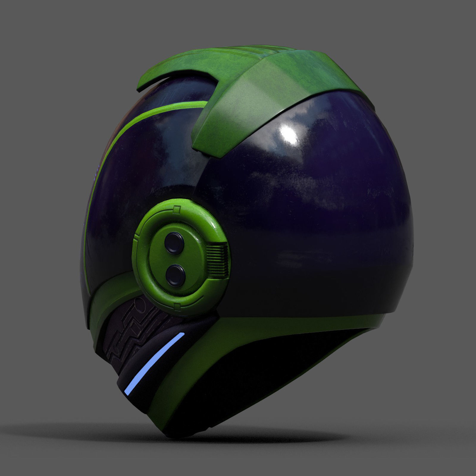 Helmet scifi fantasy armor develop fantasy combat military  Low-poly 3D model_5