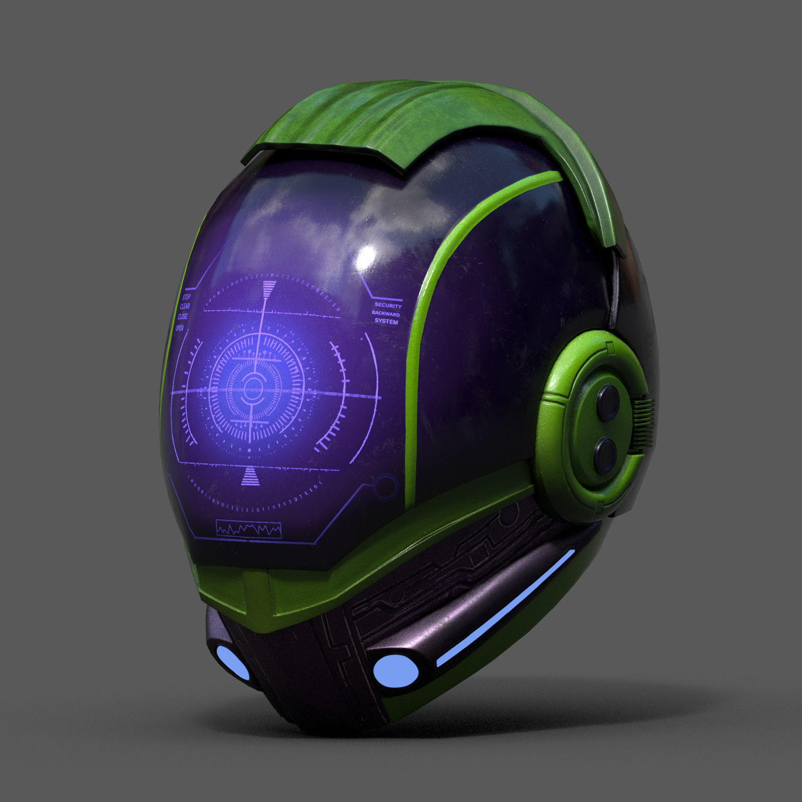 Helmet scifi fantasy armor develop fantasy combat military  Low-poly 3D model_6