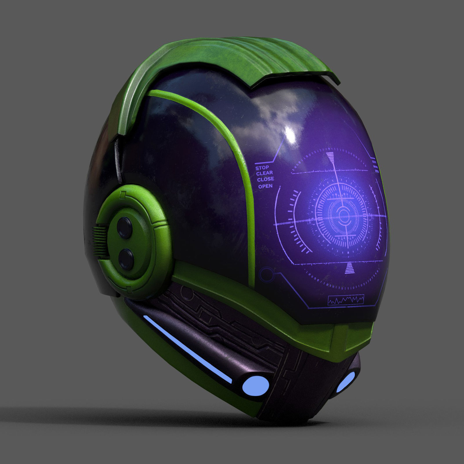 Helmet scifi fantasy armor develop fantasy combat military  Low-poly 3D model_8