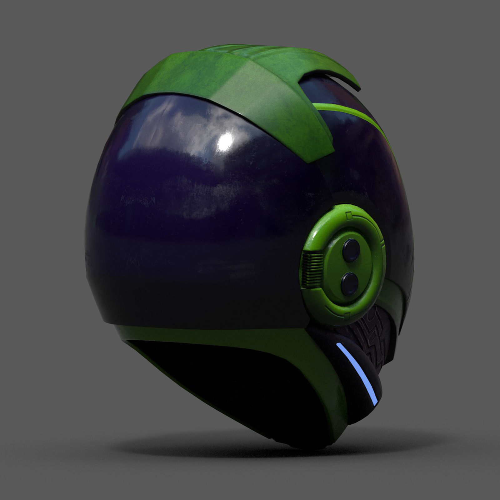 Helmet scifi fantasy armor develop fantasy combat military  Low-poly 3D model_7