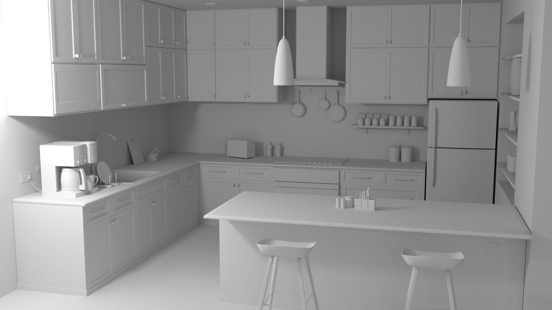 Modern Kitchen 3D model_1