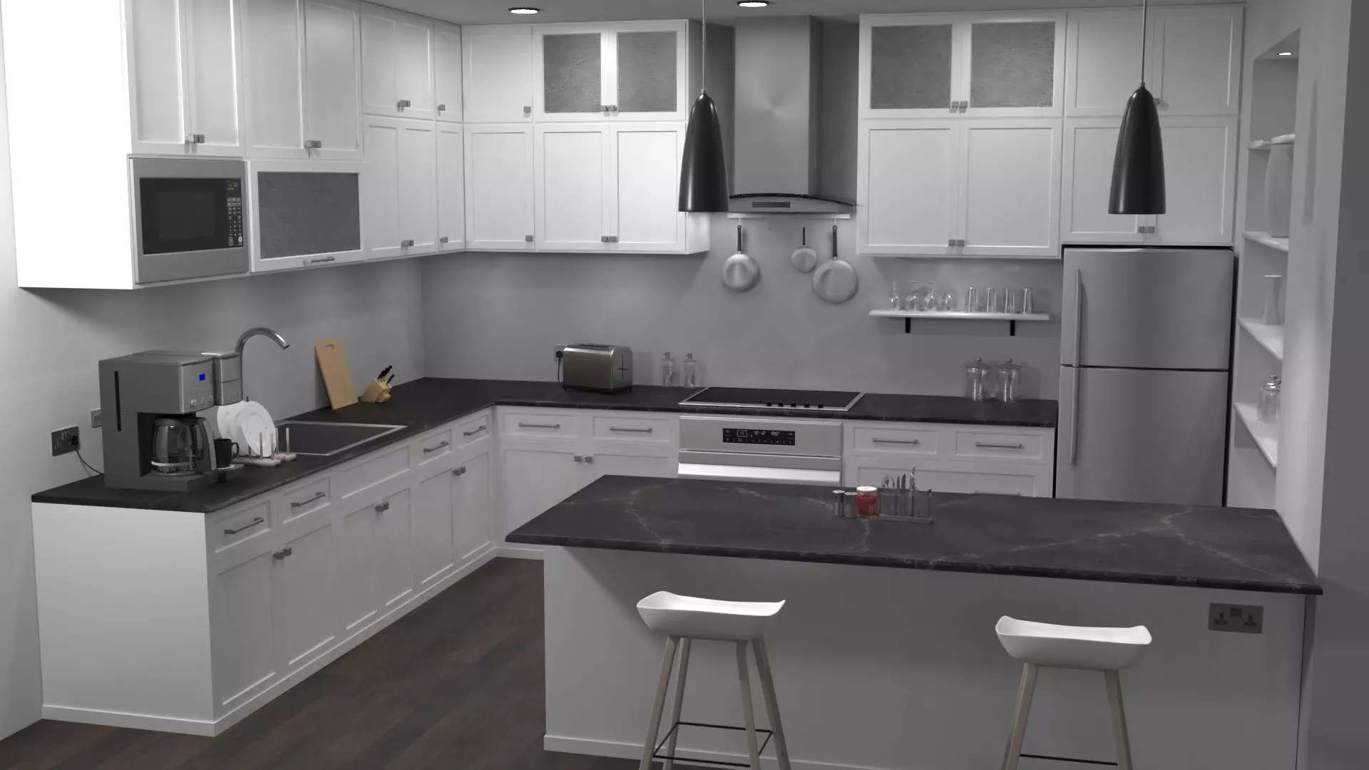 Modern Kitchen 3D model_0