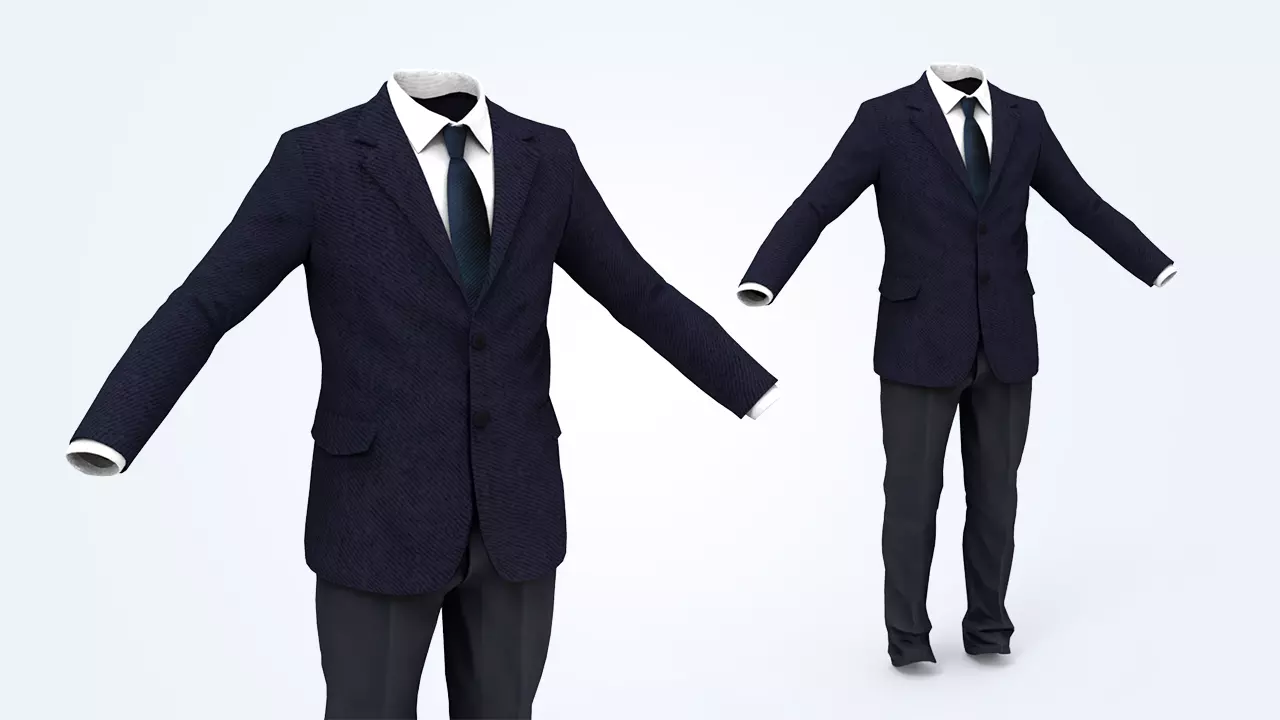 Business Suit Man Low-poly 3D model