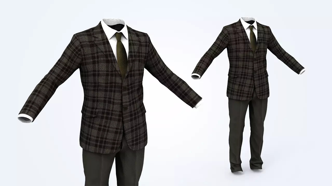 Business Suit Man Low-poly 3D model