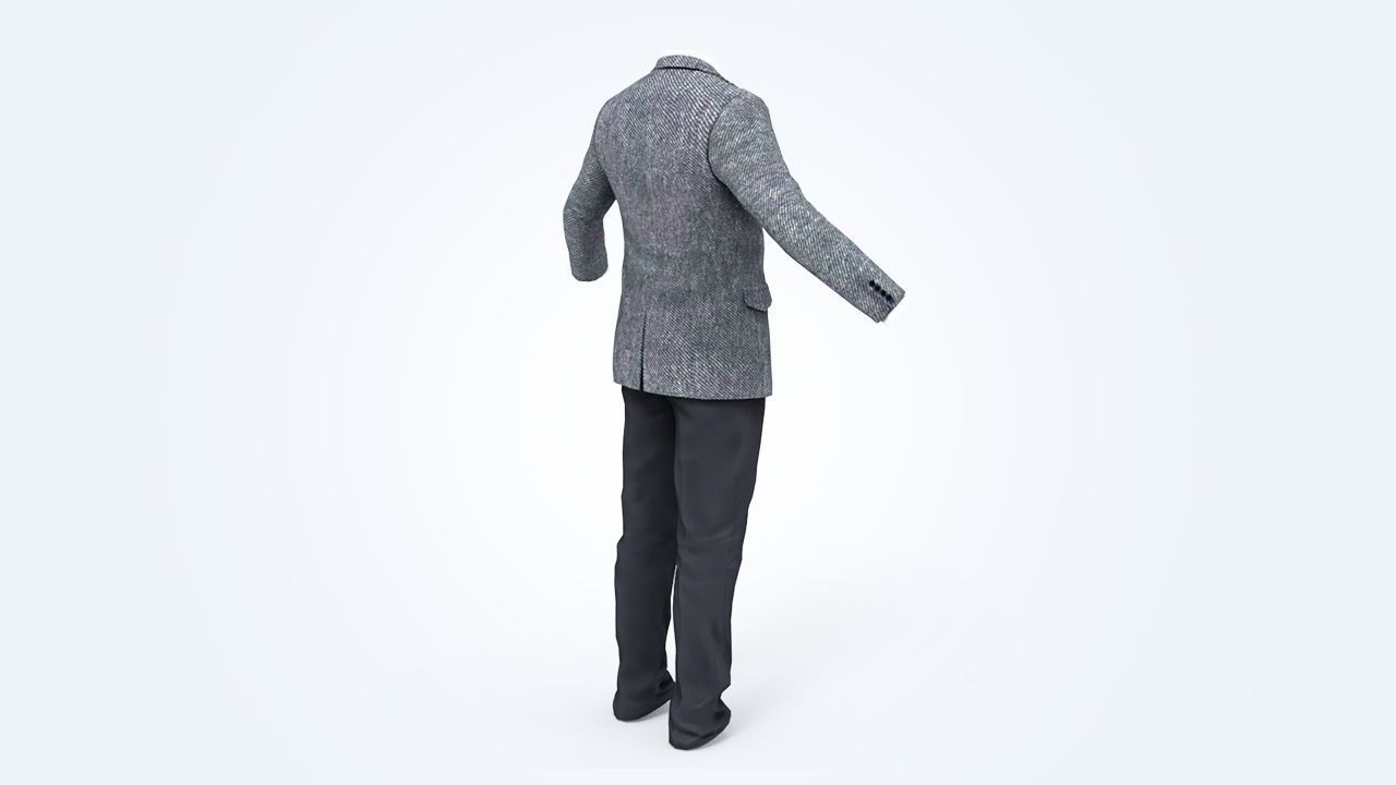 Business Suit Man Low-poly 3D model_8