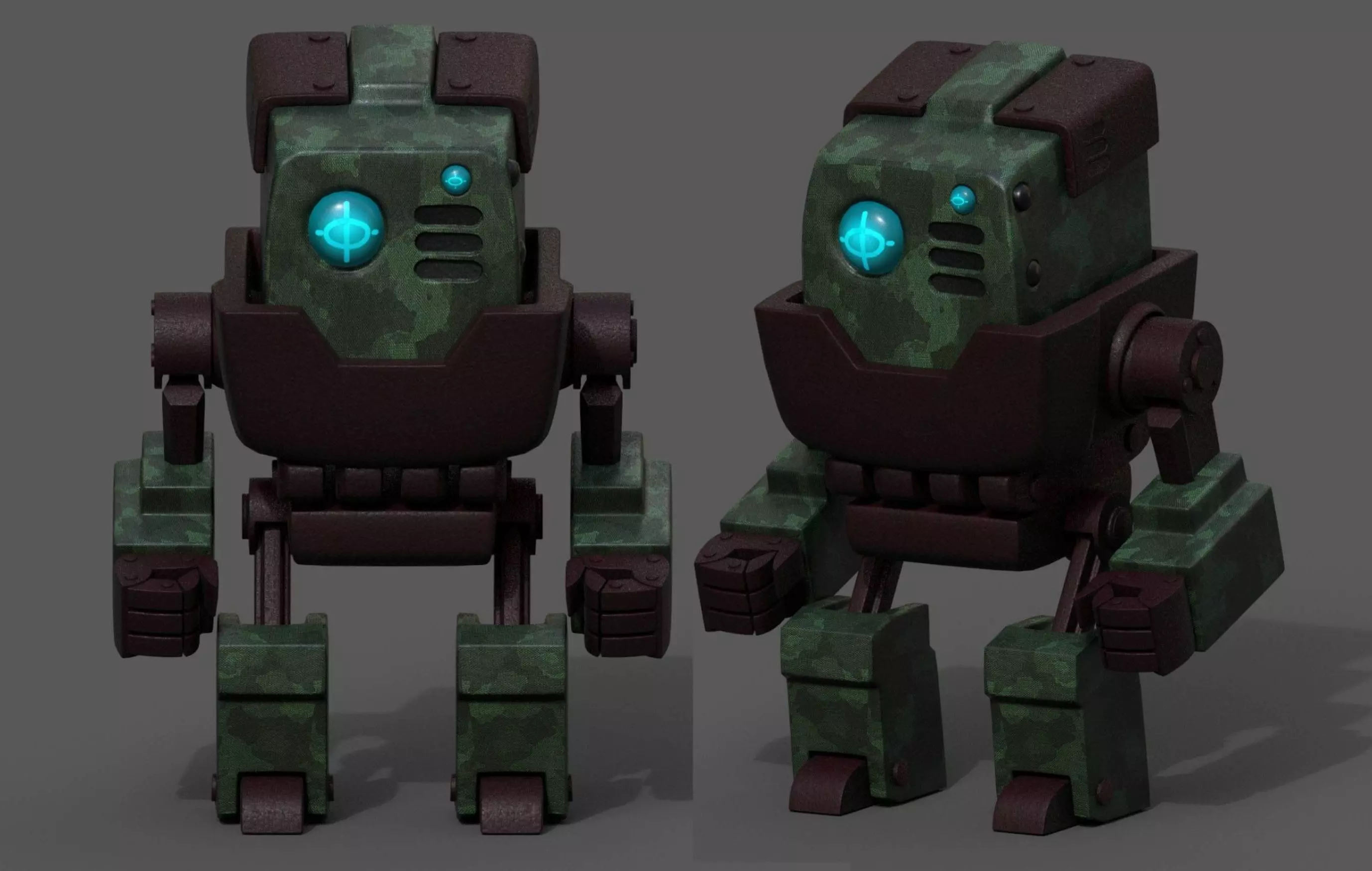 Robot cyborg scifi space millitary fantasy Cartoon design  Low-poly 3D model_0