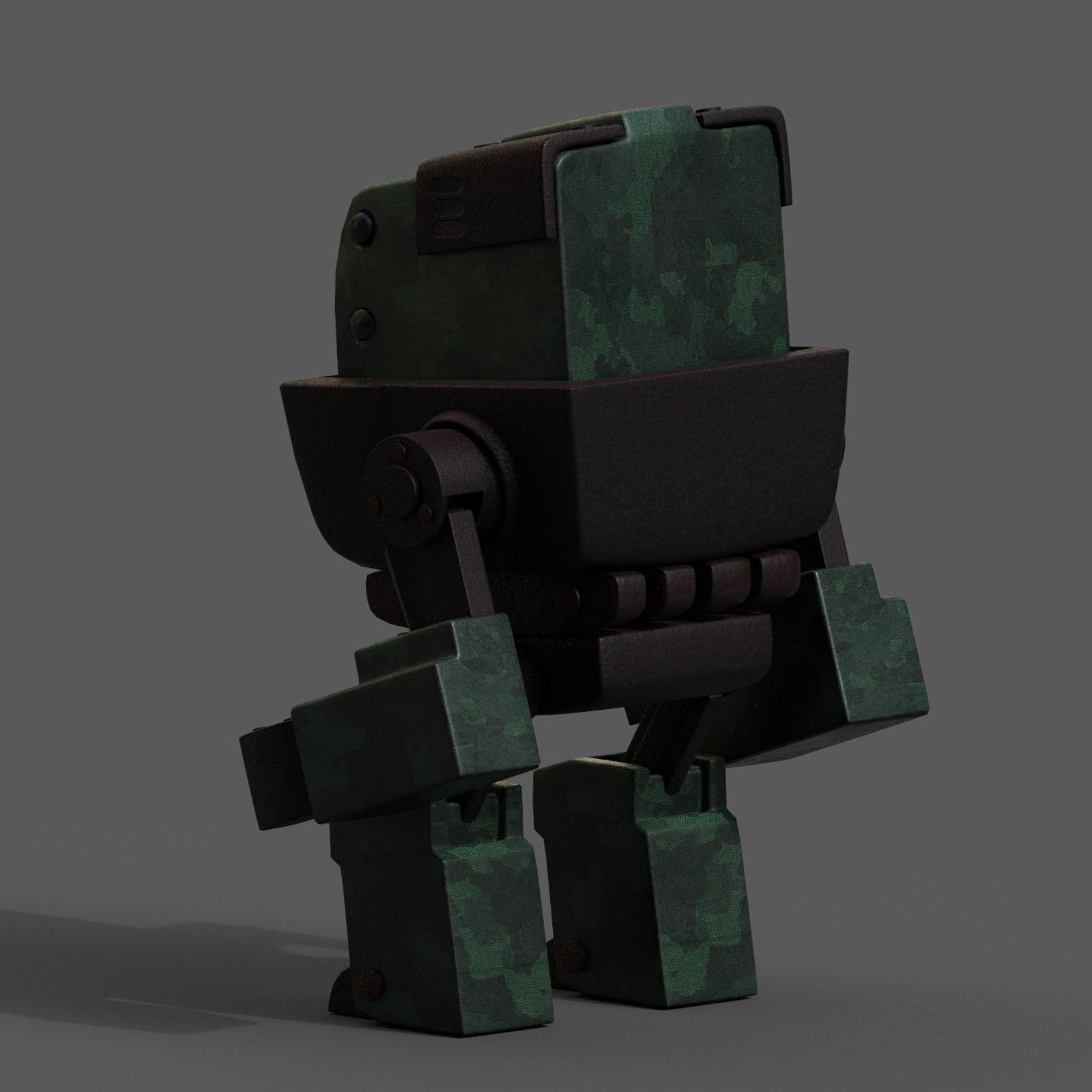 Robot cyborg scifi space millitary fantasy Cartoon design  Low-poly 3D model_7