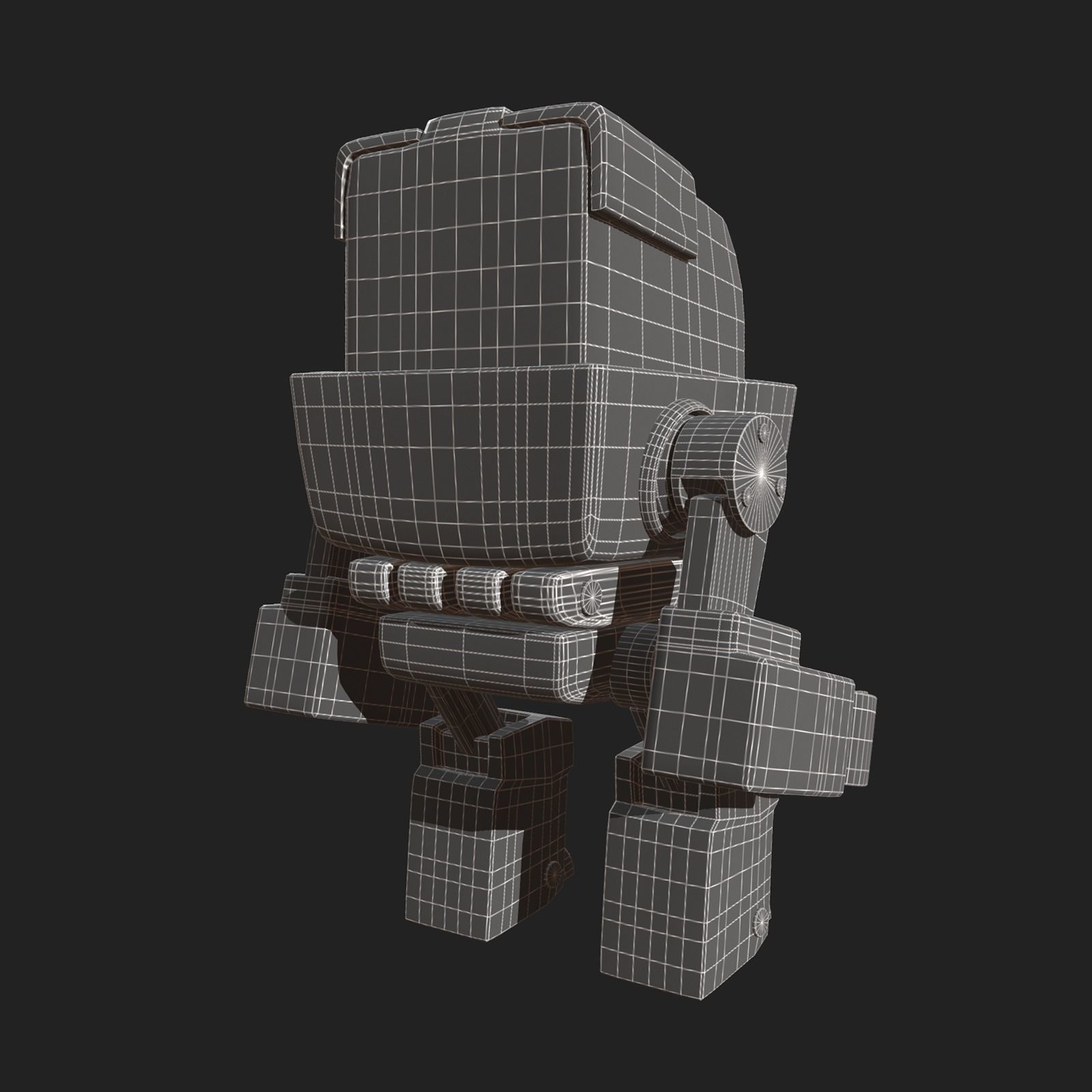 Robot cyborg scifi space millitary fantasy Cartoon design  Low-poly 3D model_8