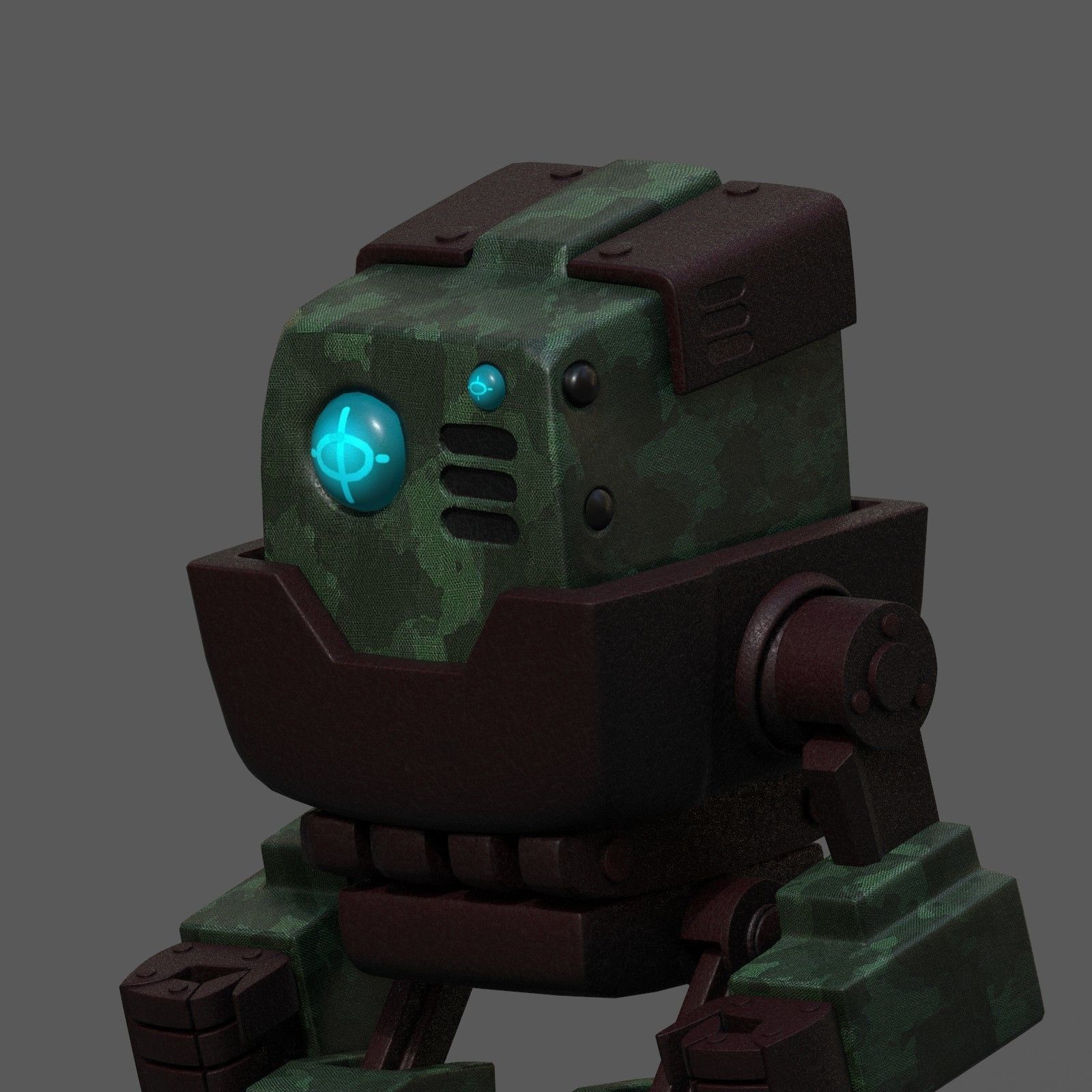 Robot cyborg scifi space millitary fantasy Cartoon design  Low-poly 3D model_5