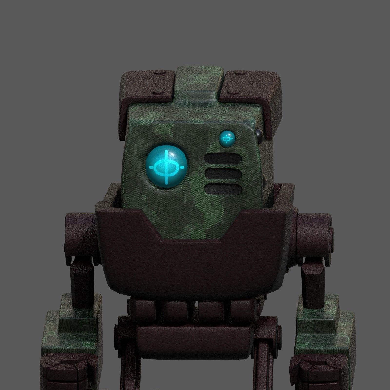 Robot cyborg scifi space millitary fantasy Cartoon design  Low-poly 3D model_4