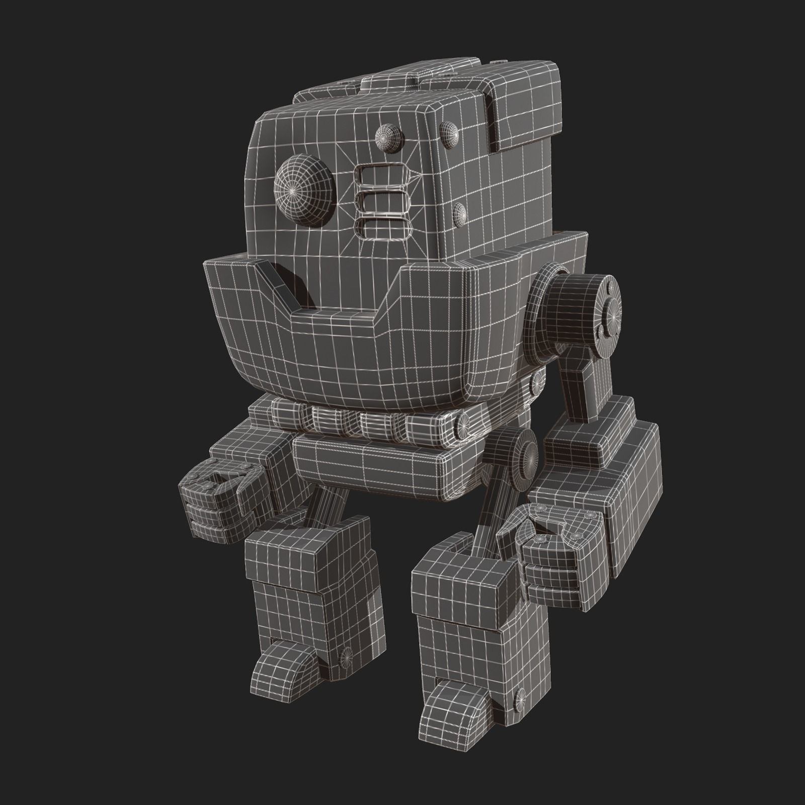 Robot cyborg scifi space millitary fantasy Cartoon design  Low-poly 3D model_10