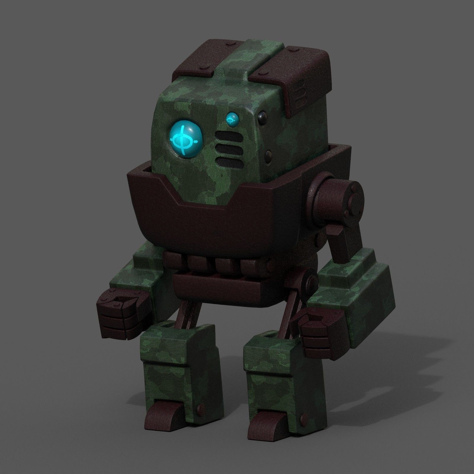 Robot cyborg scifi space millitary fantasy Cartoon design  Low-poly 3D model_3