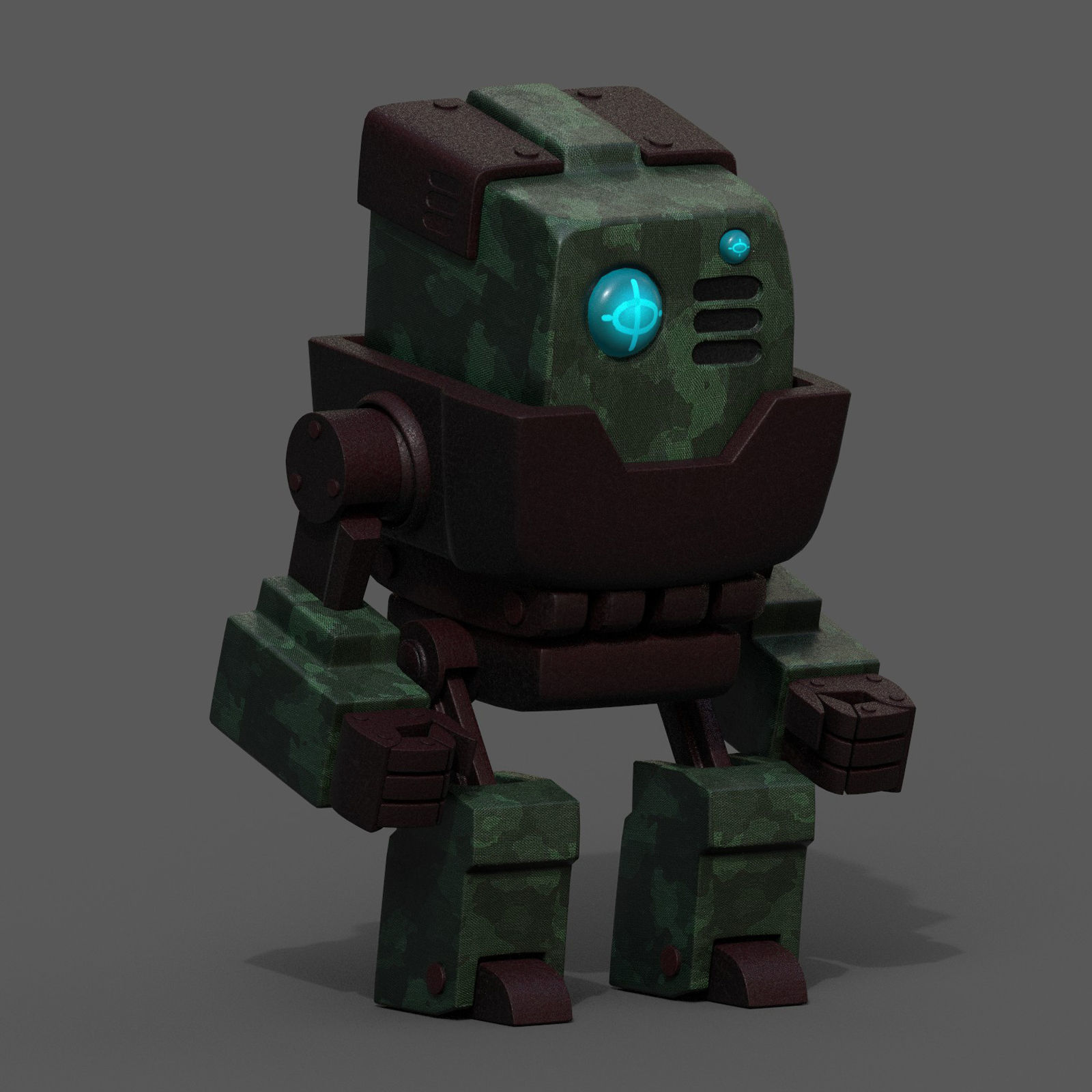 Robot cyborg scifi space millitary fantasy Cartoon design  Low-poly 3D model_2